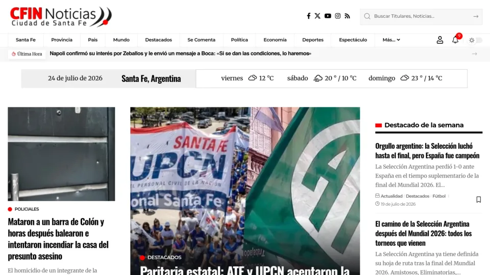 Captura de CFIN Noticias