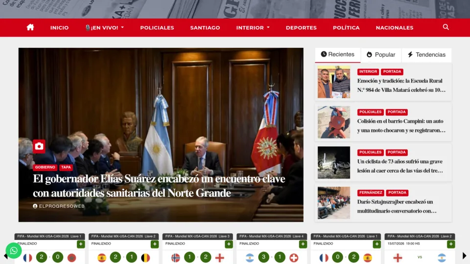 Captura de Diario El Progreso