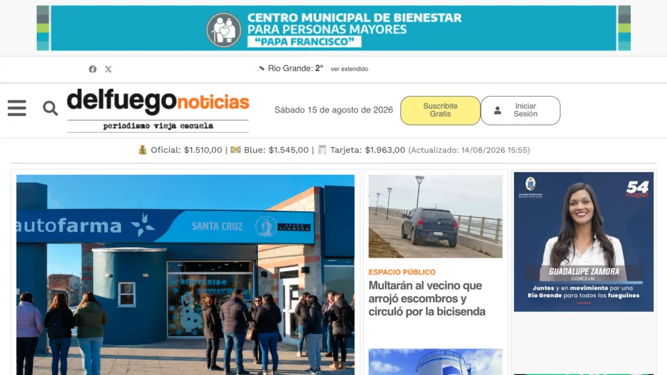 Captura de Del Fuego Noticias