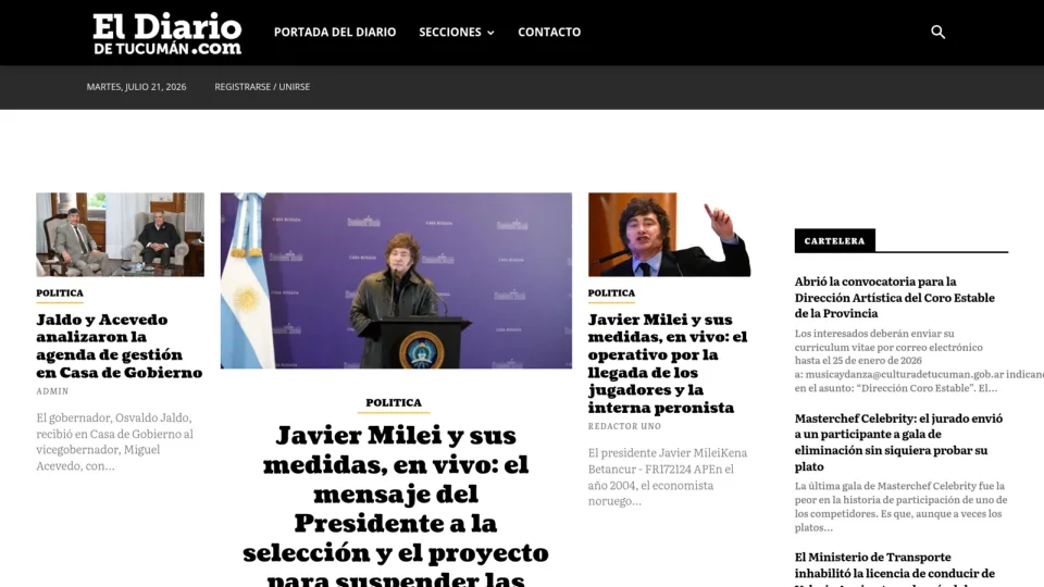 Captura de El Diario de Tucumán