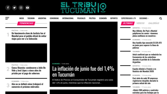 Captura de El Tribuno de Tucumán