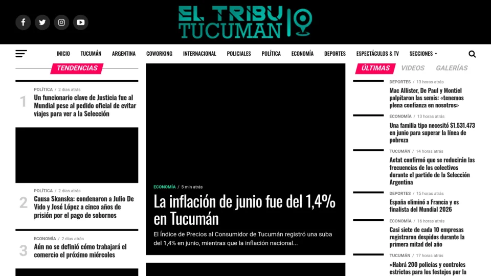 Captura de El Tribuno de Tucumán