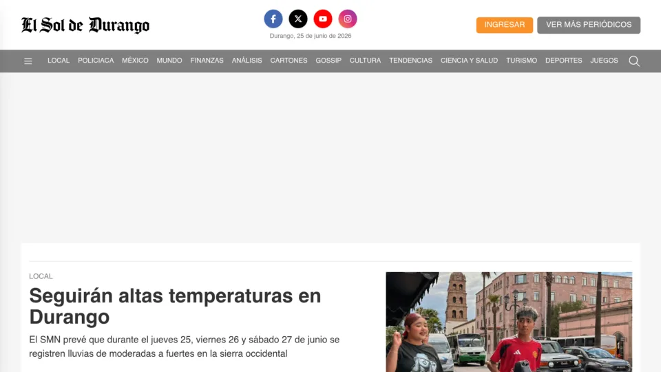 Captura de El Sol de Durango