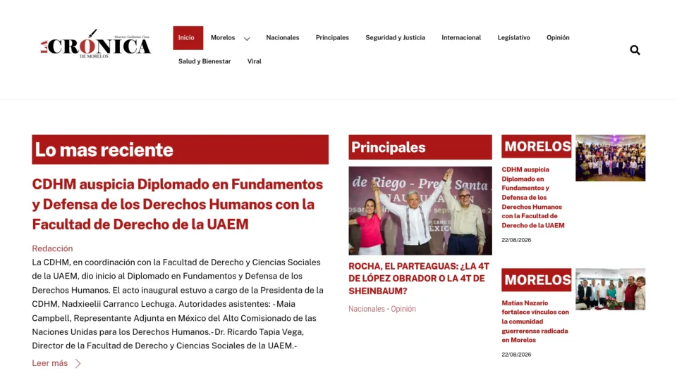 Captura de La Crónica de Morelos