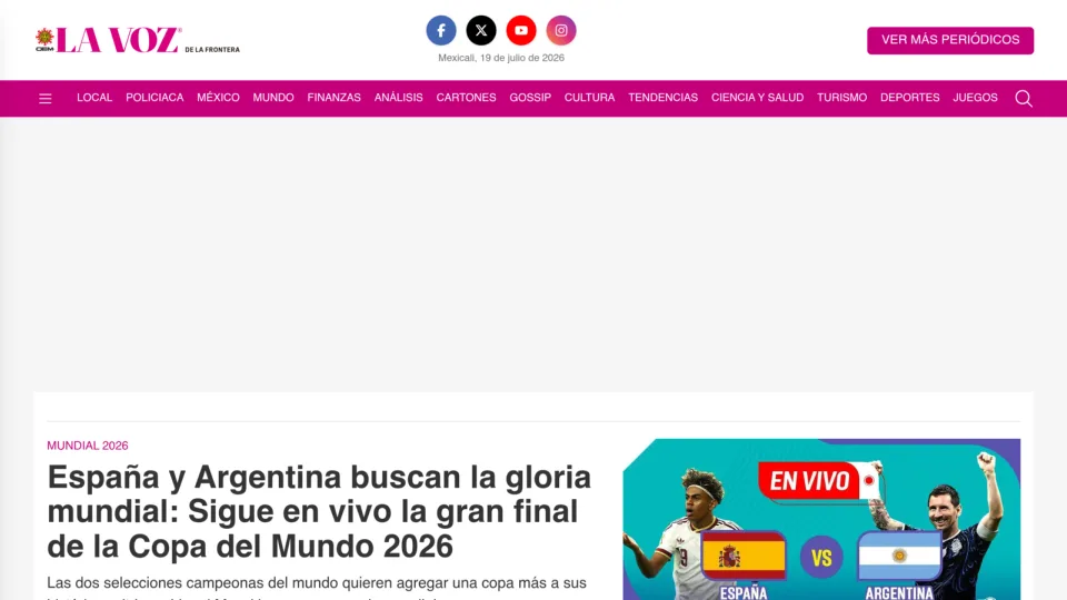 Captura de La Voz de la Frontera
