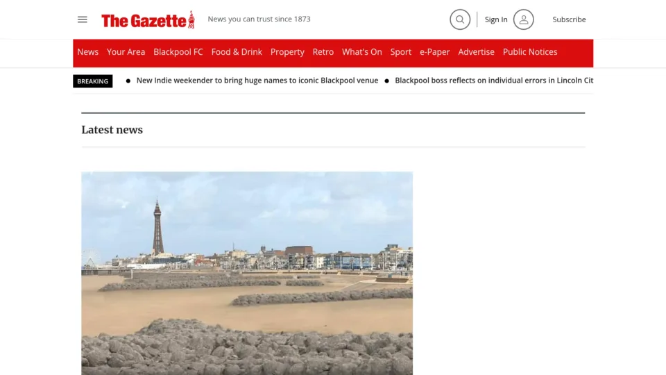 Captura de Blackpool Gazette