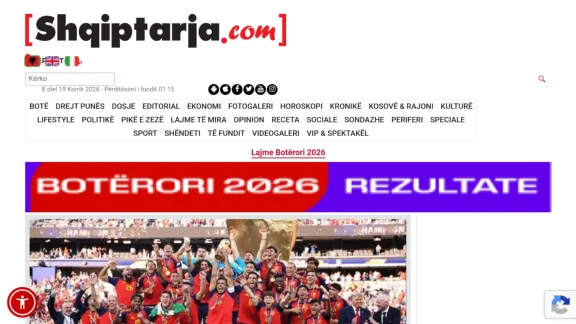 Captura de Shqiptarja.com