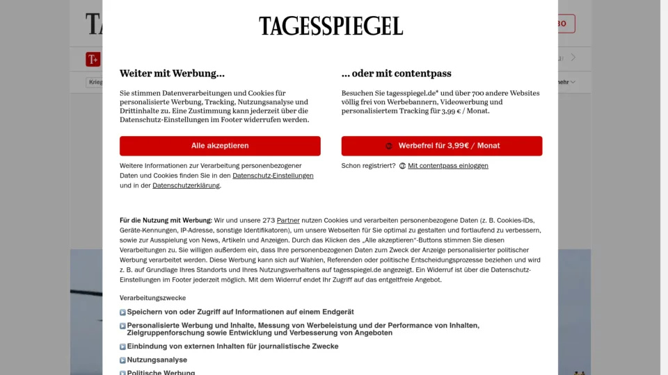 Captura de Der Tagesspiegel