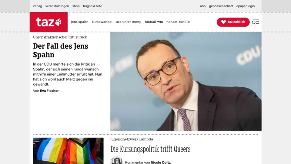 Captura de taz – die tageszeitung