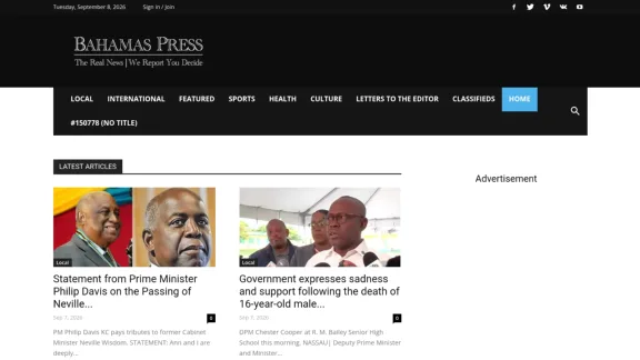 Captura de Bahamas Press