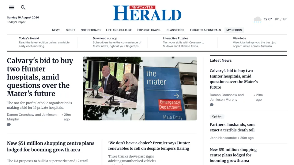 Captura de Newcastle Herald