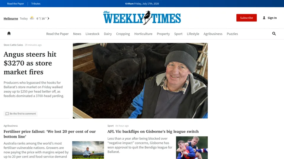 Captura de The Weekly Times