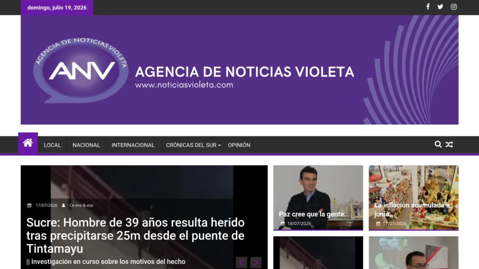 Captura de Agencia de Noticias Violeta