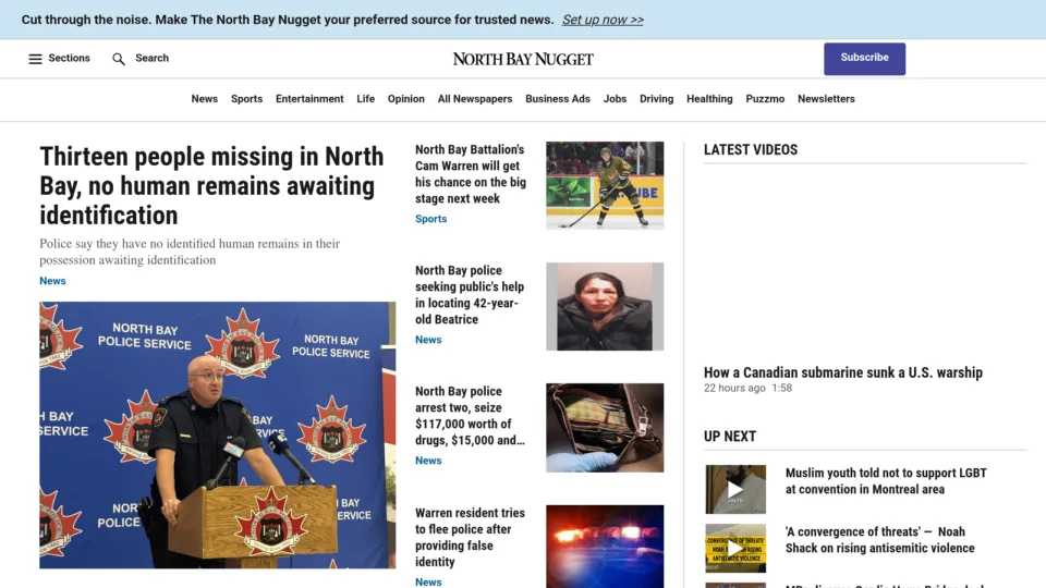 Captura de The North Bay Nugget