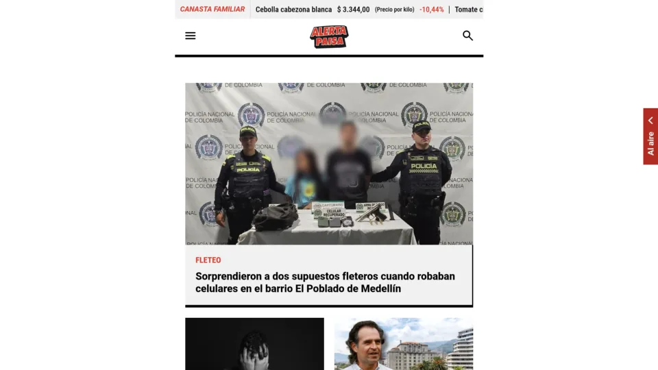 Captura de Alerta Paisa