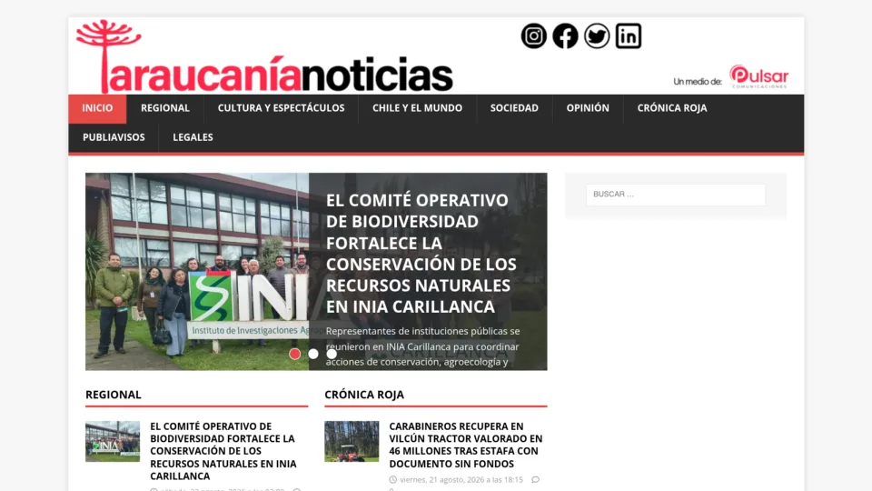 Captura de Araucanía Noticias