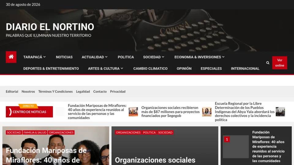 Captura de Diario El Nortino