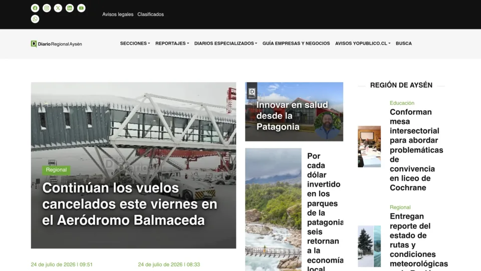 Captura de Diario Regional Aysén