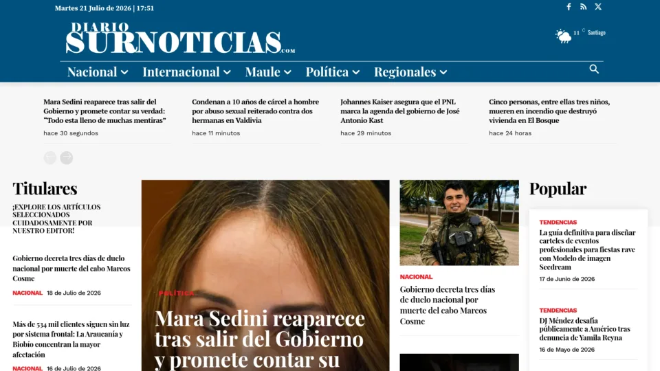 Captura de Diario Sur Noticias