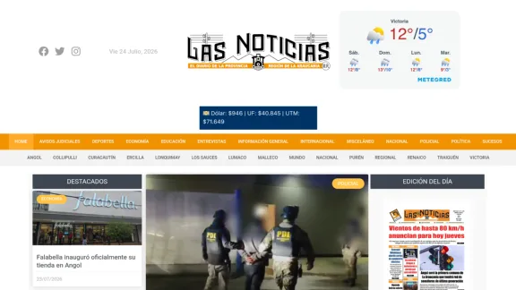 Captura de Las Noticias de Malleco