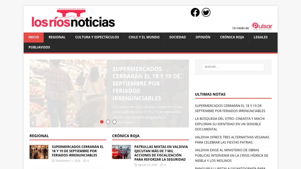 Captura de Los Ríos Noticias