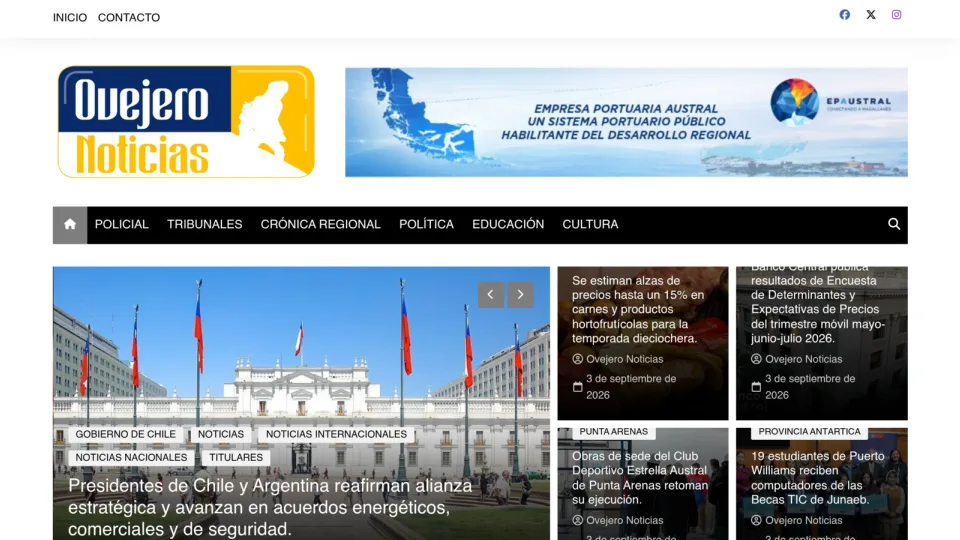Captura de Ovejero Noticias