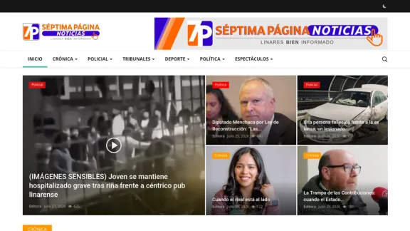 Captura de Séptima Página Noticias