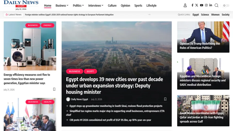 Captura de Daily News Egypt