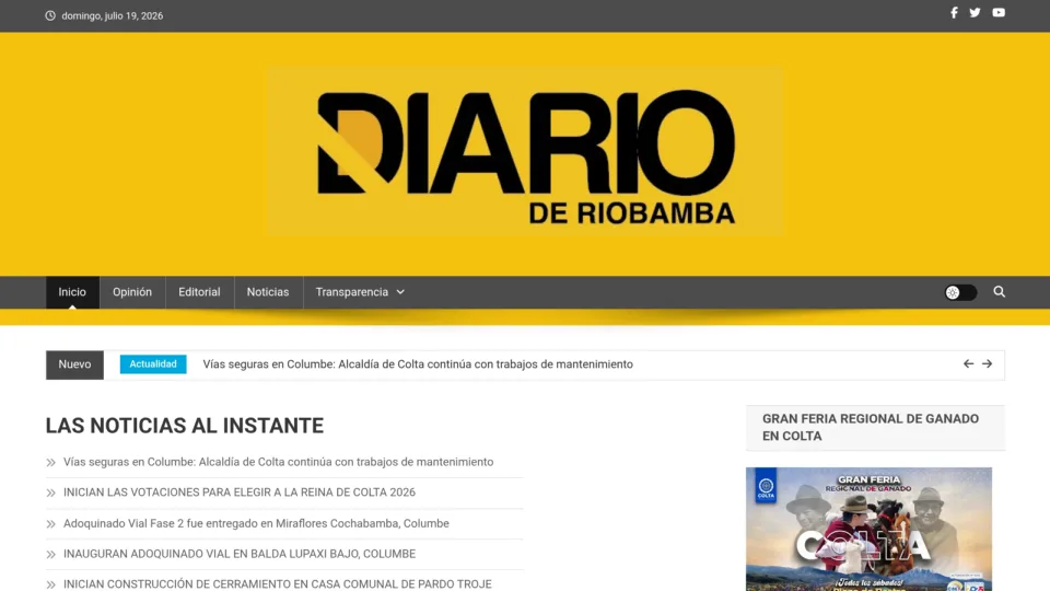 Captura de El Diario de Riobamba