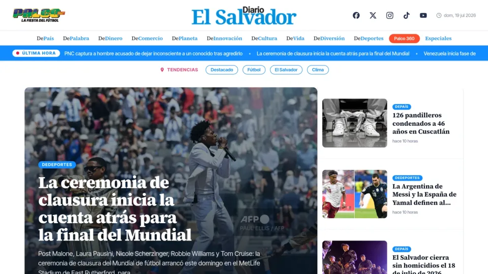 Captura de Diario El Salvador
