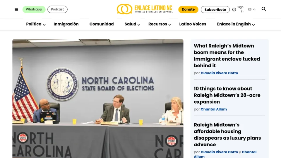 Captura de Enlace Latino NC