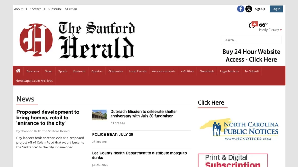 Captura de Sanford Herald