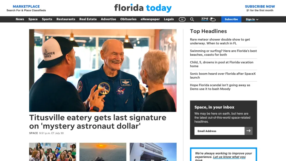 Captura de Florida Today