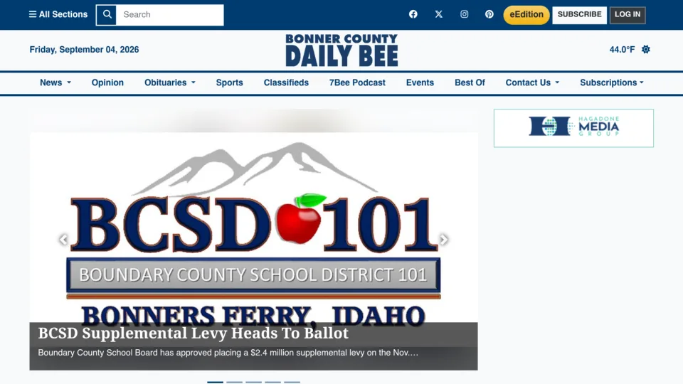Captura de Bonner County Daily Bee