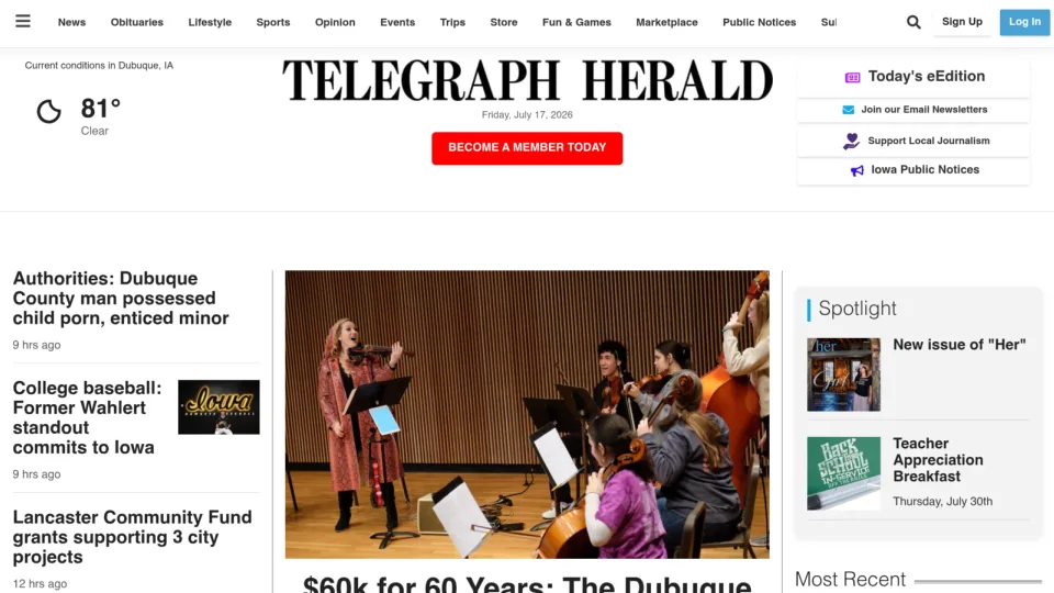 Captura de Telegraph Herald