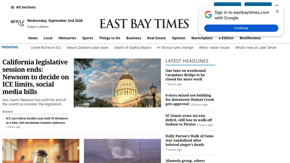 Captura de Eastbay Times
