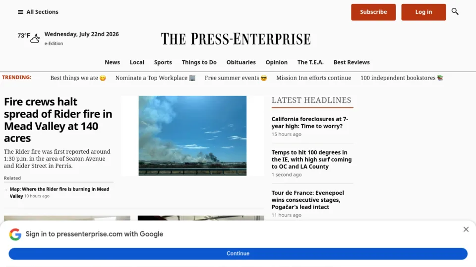 Captura de Press Enterprise