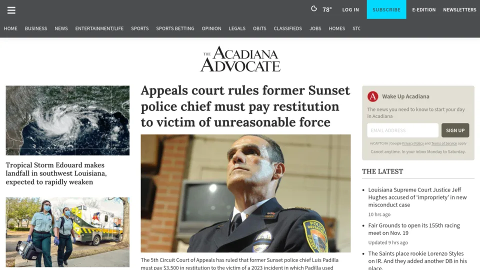 Captura de The Acadiana Advocate