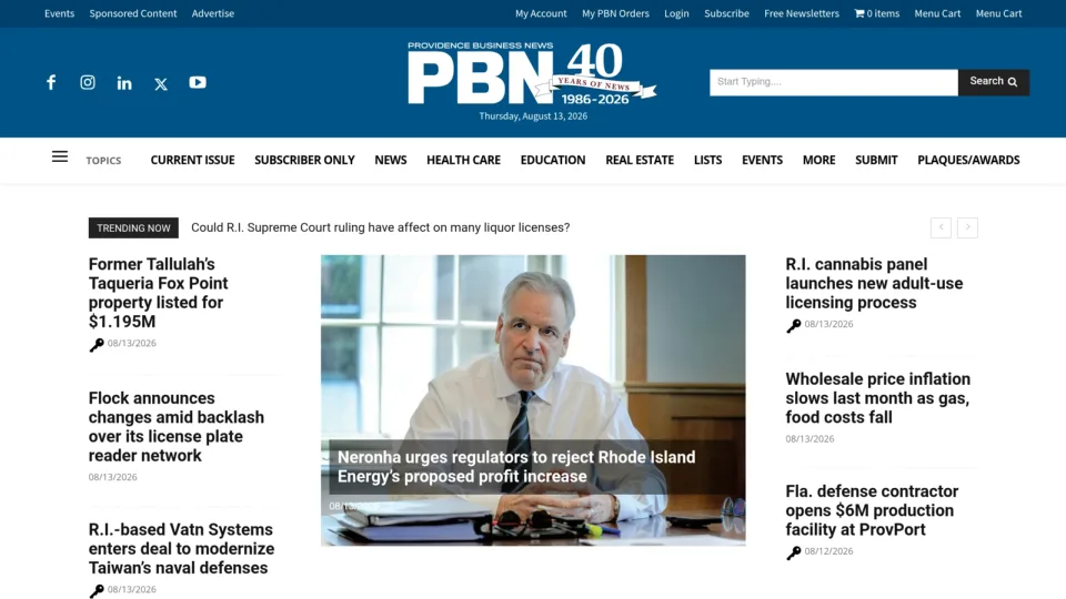 Captura de Providence Business News
