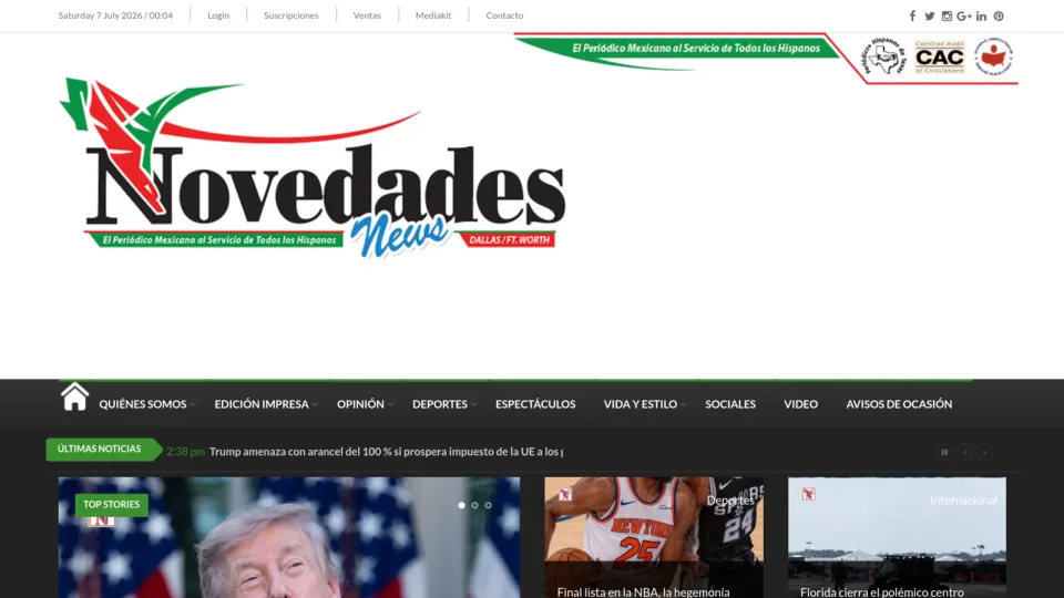 Captura de Novedades News
