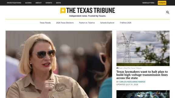 Captura de Texas Tribune