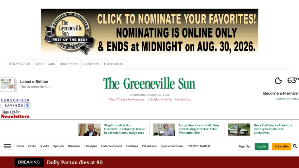 Captura de Greeneville Sun