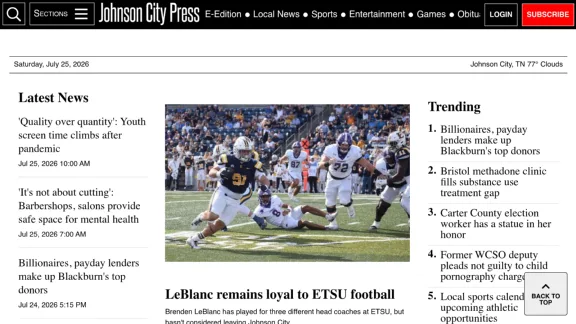 Captura de Johnson City Press