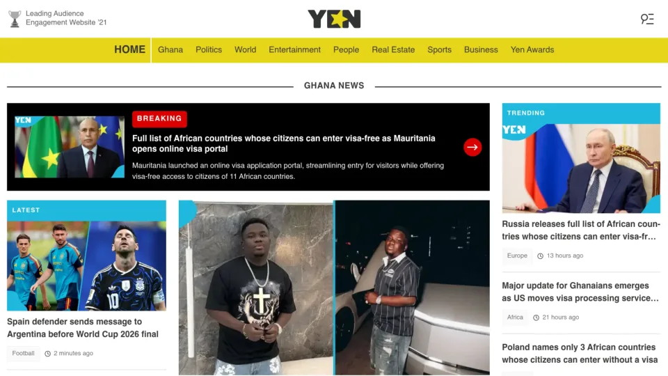 Captura de Yen.com.gh