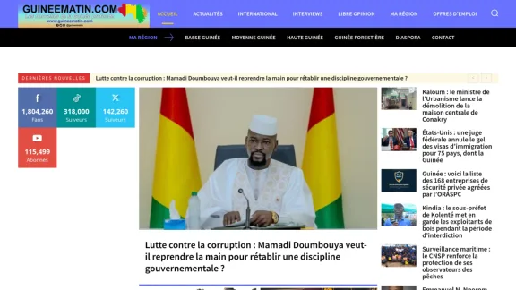 Captura de Guinée Matin