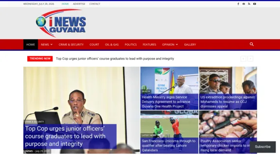 Captura de iNews Guyana