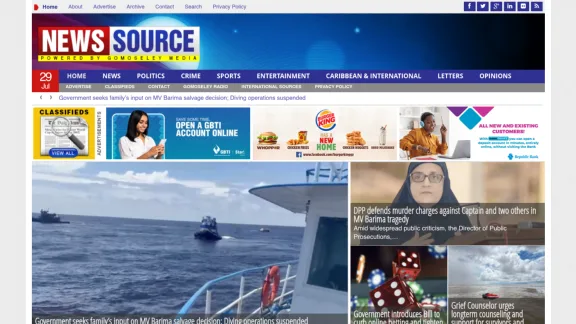 Captura de News Source Guyana