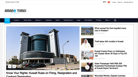 Captura de Arab Times