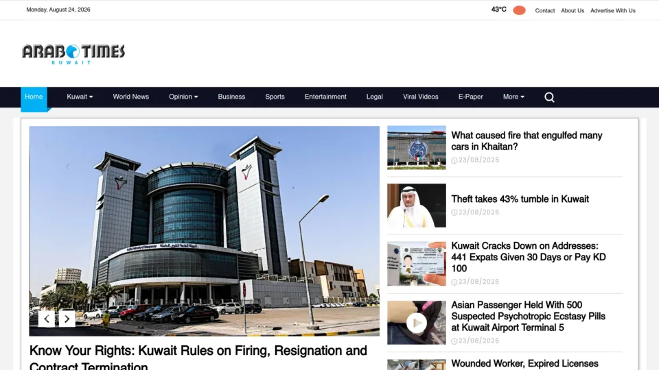 Captura de Arab Times