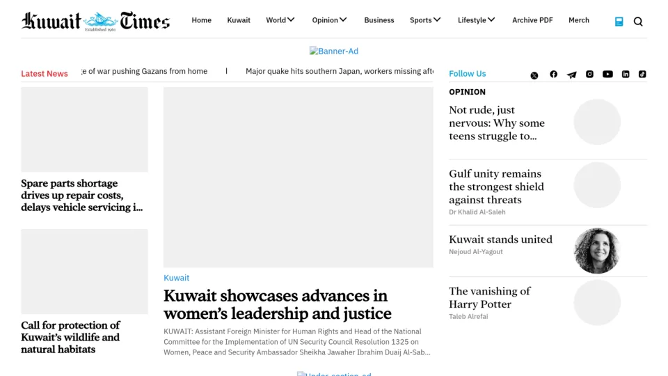 Captura de Kuwait Times